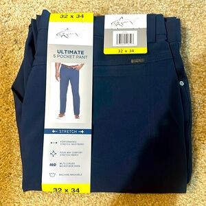 NWT Greg Norman Men's Ultimate 5 Pocket Blue Pants Size 32 x 34